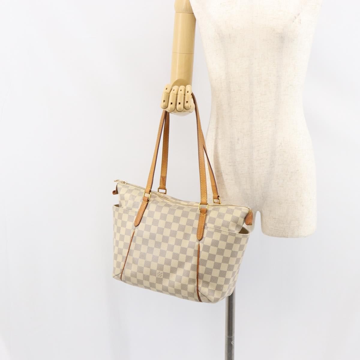 Louis Vuitton Totally Handbag Damier, WHITE, CANVAS, Tote bag