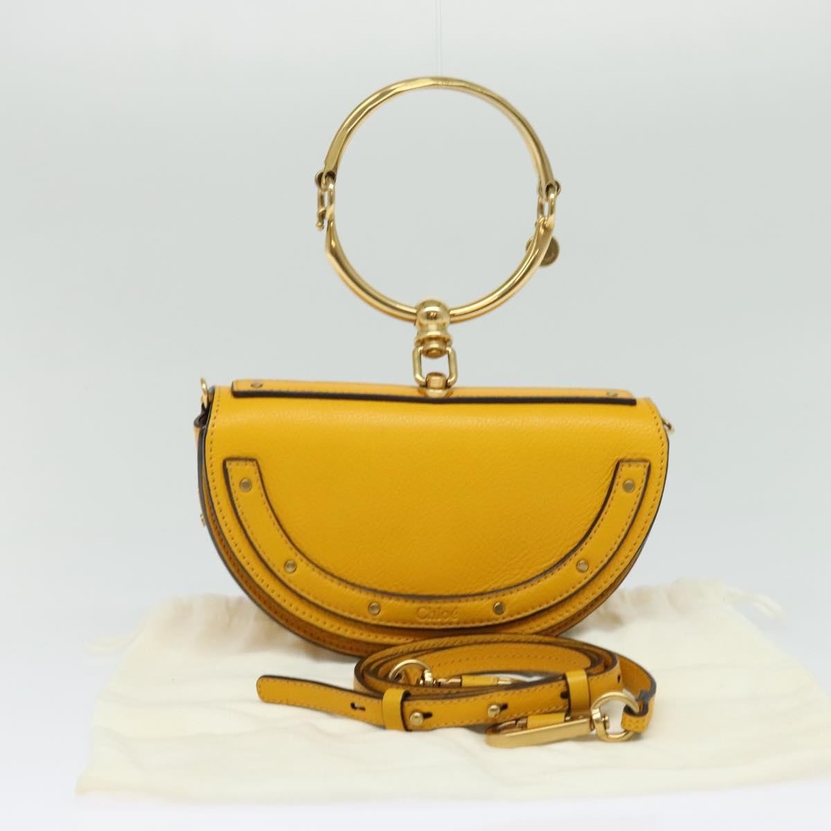 Chloe Nile Crossbody Bag Leather, YELLOW, LEATHER, Crossbody bag