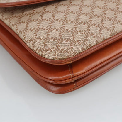 Celine Macadam Shoulder Bag Canvas, BEIGE, CANVAS, Shoulder bag