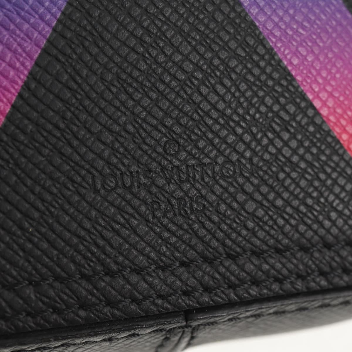 Louis Vuitton Danube Messenger Bag Rainbow Taiga Leather, BLACK, LEATHER, Crossbody bag