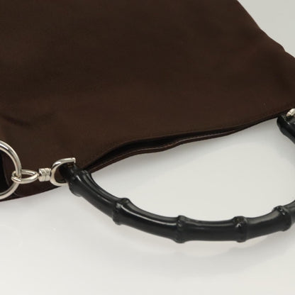 Gucci Vintage Bamboo Handle Tote Nylon, BROWN, NYLON, Tote bag