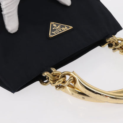 Prada Metal Handles Tote Tessuto, NAVY, NYLON, Tote bag