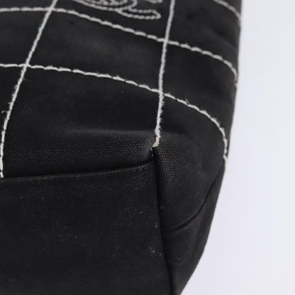 Chanel Chocolate Bar CC Logo Tote Canvas, BLACK, CANVAS, Tote bag