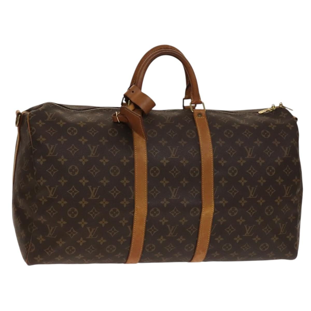 Louis Vuitton Keepall Bag Monogram Canvas, BROWN, CANVAS, Travel bag