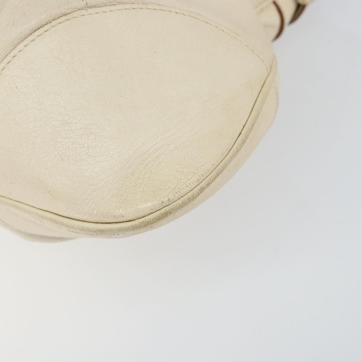 Salvatore Ferragamo Gancini handbag Leather, WHITE, LEATHER, Handbag