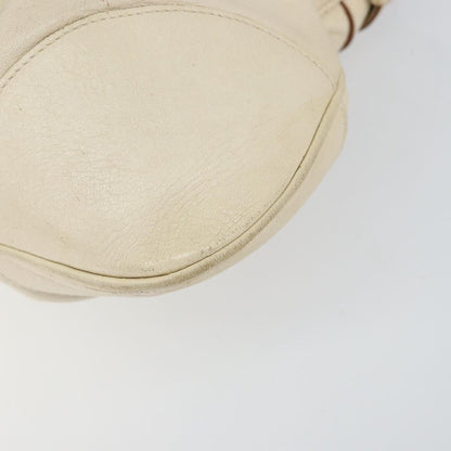 Salvatore Ferragamo Gancini handbag Leather, WHITE, LEATHER, Handbag