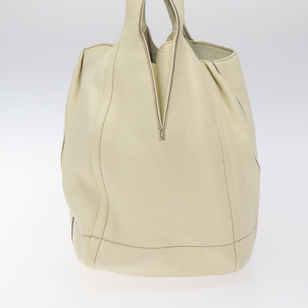 Salvatore Ferragamo Gancini Hobo Stitched Leather, WHITE, LEATHER, Handbag