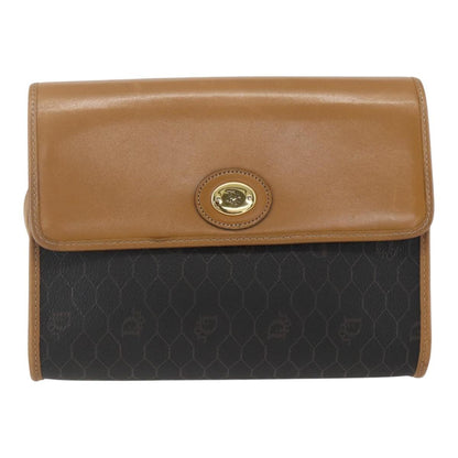 Christian Dior Vintage Honeycomb Shoulder Bag Canvas and Leather, BLACK, PVC, Shoulder bag