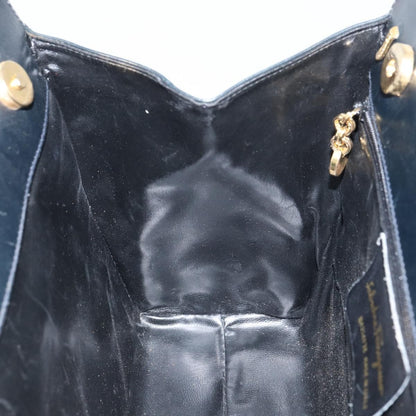 Salvatore Ferragamo Convertible Vara Bow Tote Leather, NAVY, LEATHER, Handbag