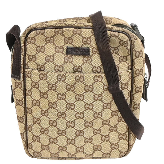 Gucci Vintage Front Pocket Flat Messenger GG Canvas, BEIGE, CANVAS, Shoulder bag
