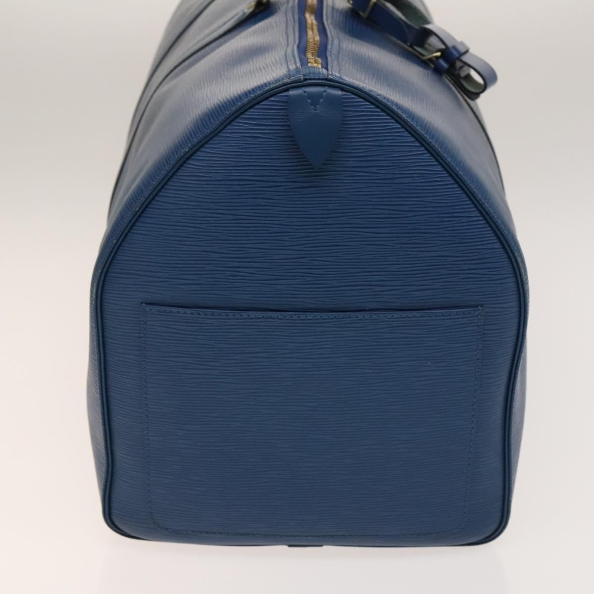 Louis Vuitton Keepall Bag Epi Leather, BLUE, LEATHER, Travel bag