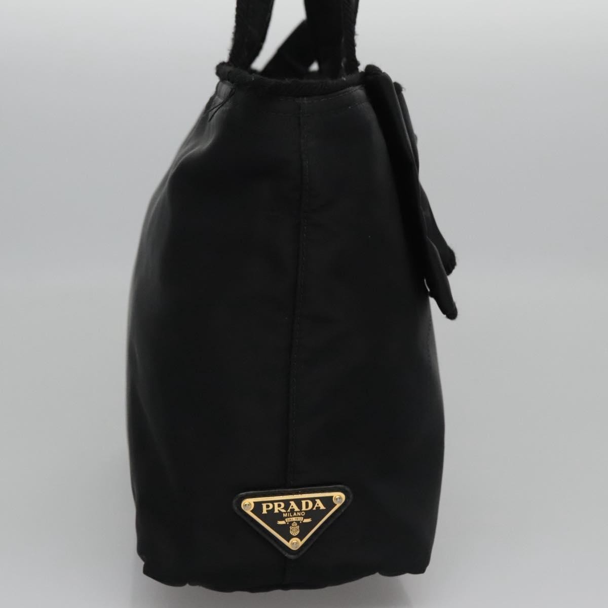 Prada Logo Bow Tote Tessuto, BLACK, NYLON, Tote bag
