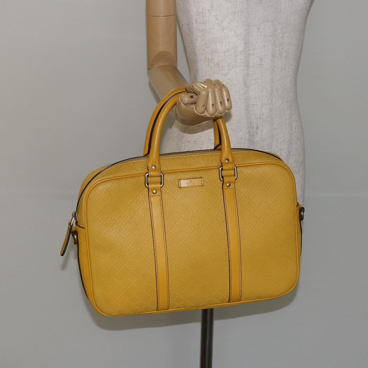 Gucci Diamante bright briefcase Leather, YELLOW, LEATHER, Briefcase