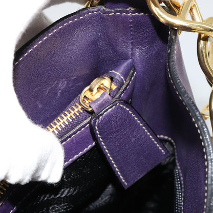 Prada Chain Shoulder Bag Leather, Purple, Leather, Handbag