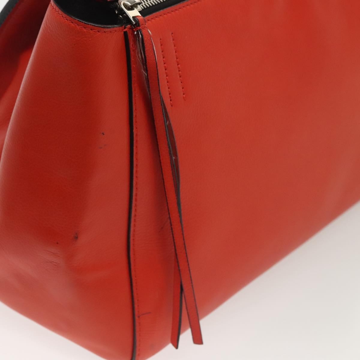 Celine Edge Bag Leather, ORANGE, LEATHER, Handbag