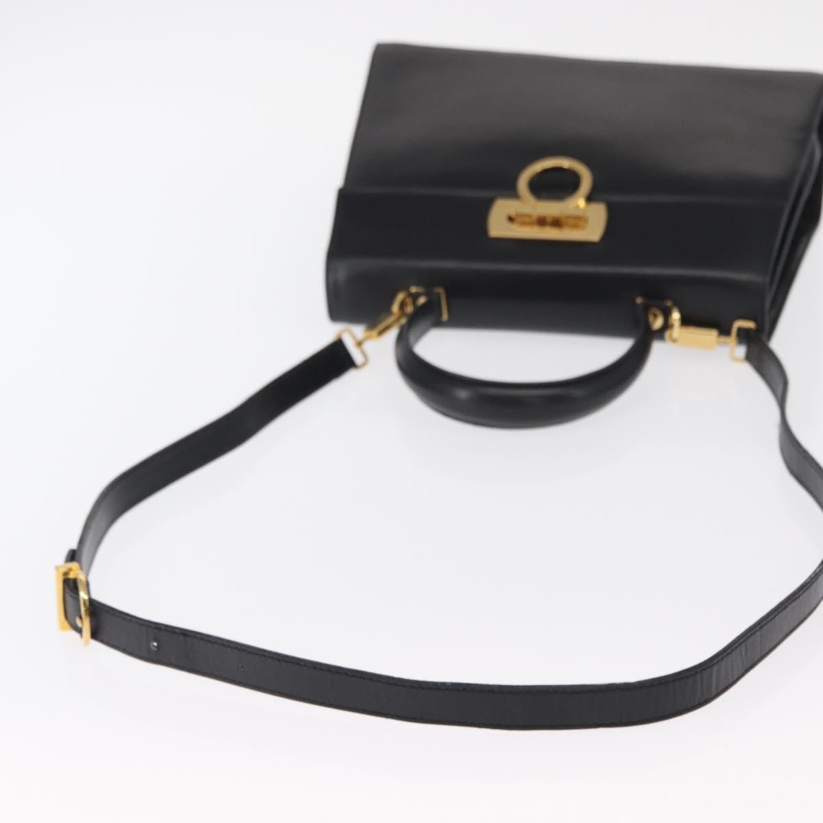 Salvatore Ferragamo Convertible Top Handle Bag Leather, BLACK, LEATHER, Handbag