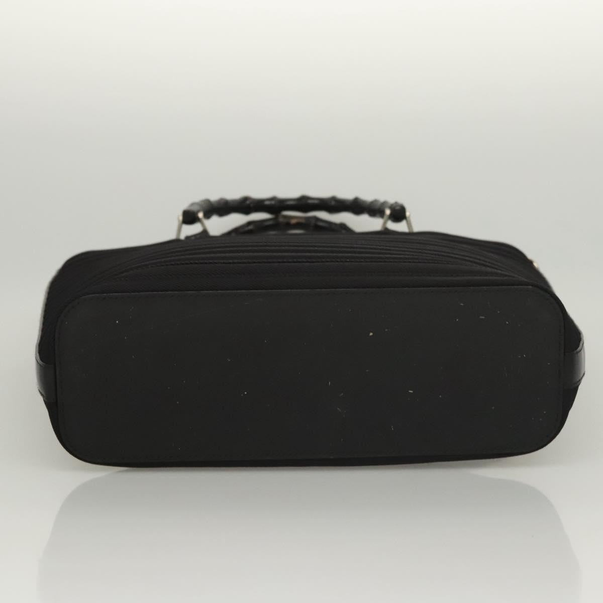 Gucci Vintage Bamboo Handle Tote Nylon, BLACK, NYLON, Tote bag