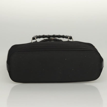 Gucci Vintage Bamboo Handle Tote Nylon, BLACK, NYLON, Tote bag