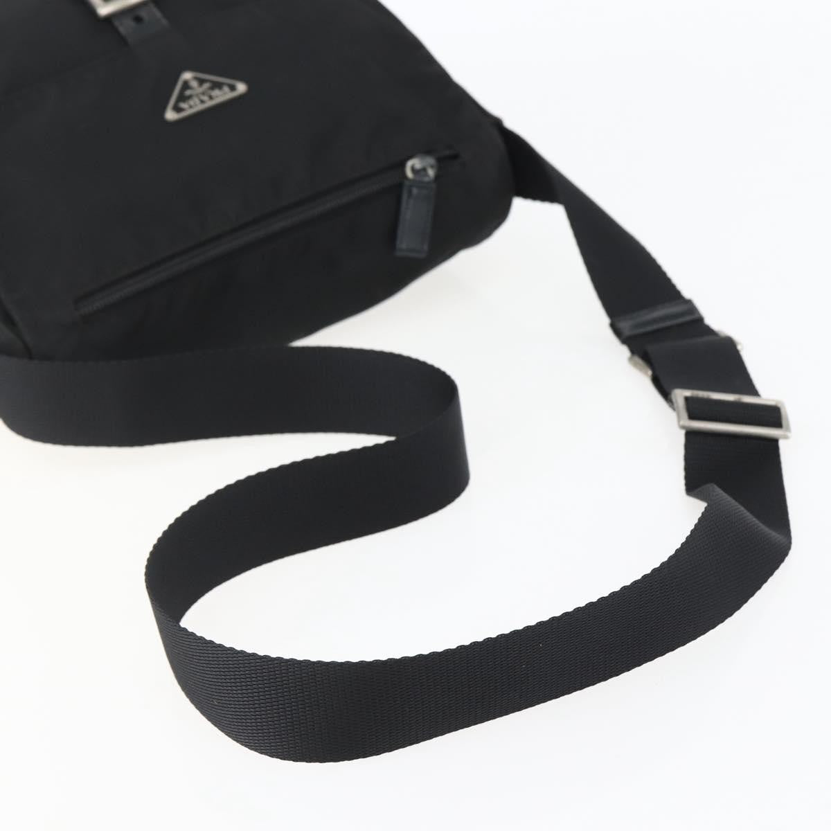Prada Buckle Messenger Bag Tessuto, BLACK, NYLON, Crossbody bag