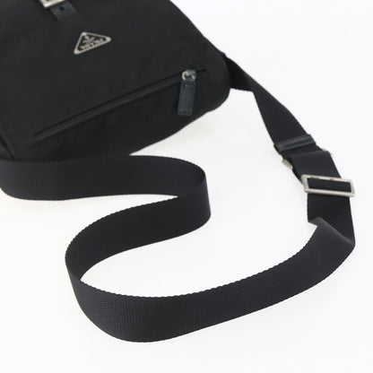 Prada Buckle Messenger Bag Tessuto, BLACK, NYLON, Crossbody bag