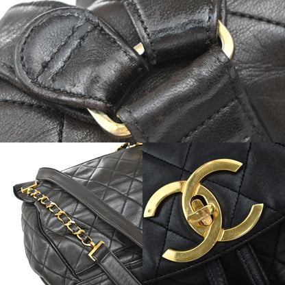 Chanel Vintage CC Flap Backpack Leather, BROWN, LEATHER, Backpack