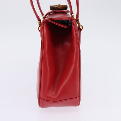 Gucci Vintage Bamboo Shoulder Bag Leather, RED, LEATHER, Shoulder bag