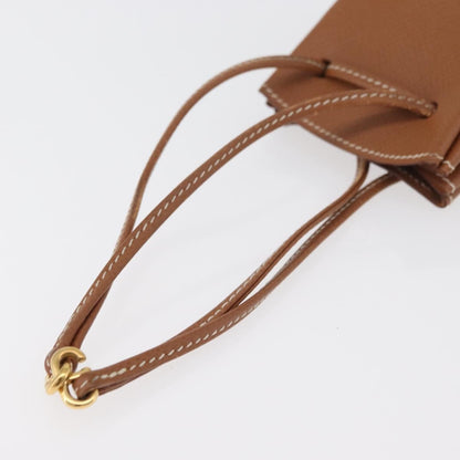 Hermes Vespa Pouch Leather, Brown, Leather, Clutch