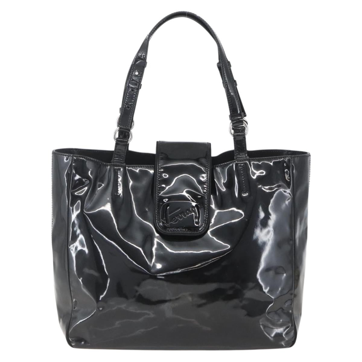 Salvatore Ferragamo Vintage Tote bag Patent Leather, BLACK, PATENT_LEATHER, Tote bag