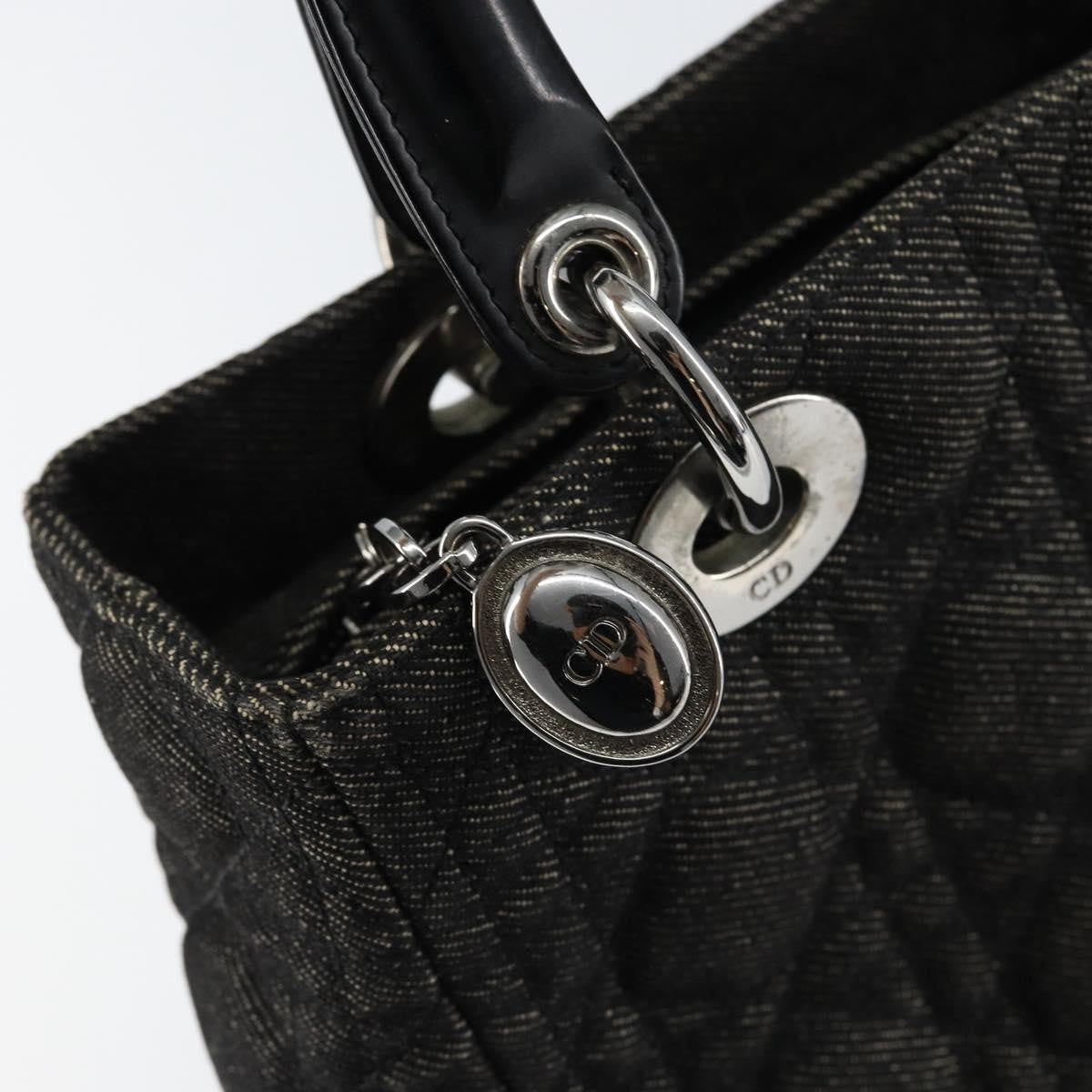 Christian Dior Vintage Lady Dior Bag Cannage Quilt Denim, BLACK, DENIM_JEANS, Handbag
