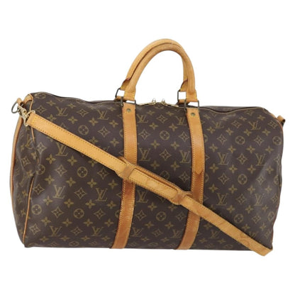 Louis Vuitton Keepall Bandouliere Bag Monogram Canvas, BROWN, CANVAS, Travel bag