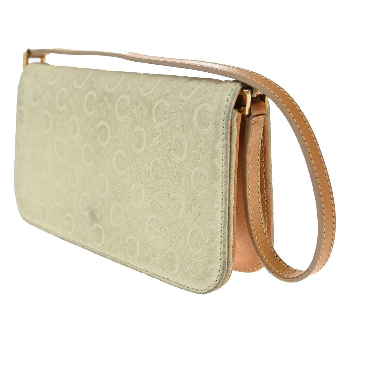 Celine C Macadam Shoulder bag Suede, BEIGE, SUEDE, Clutche & pouche