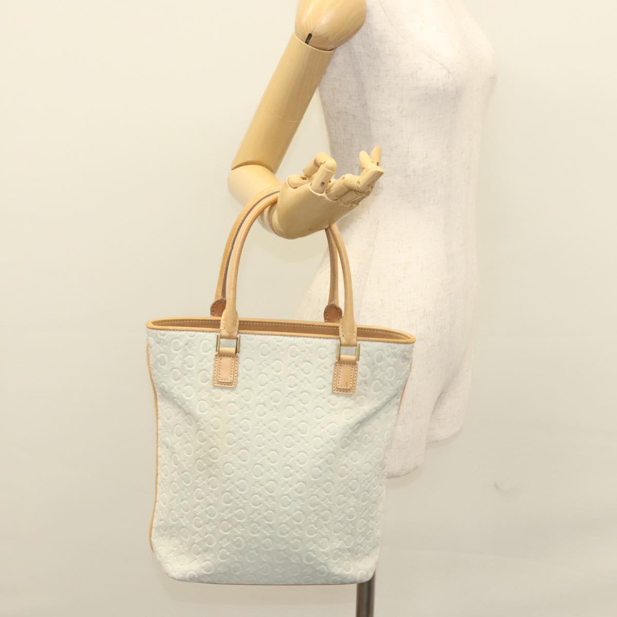 Celine Vintage Macadam Tote bag C Macadam Suede, WHITE, SUEDE, Tote bag