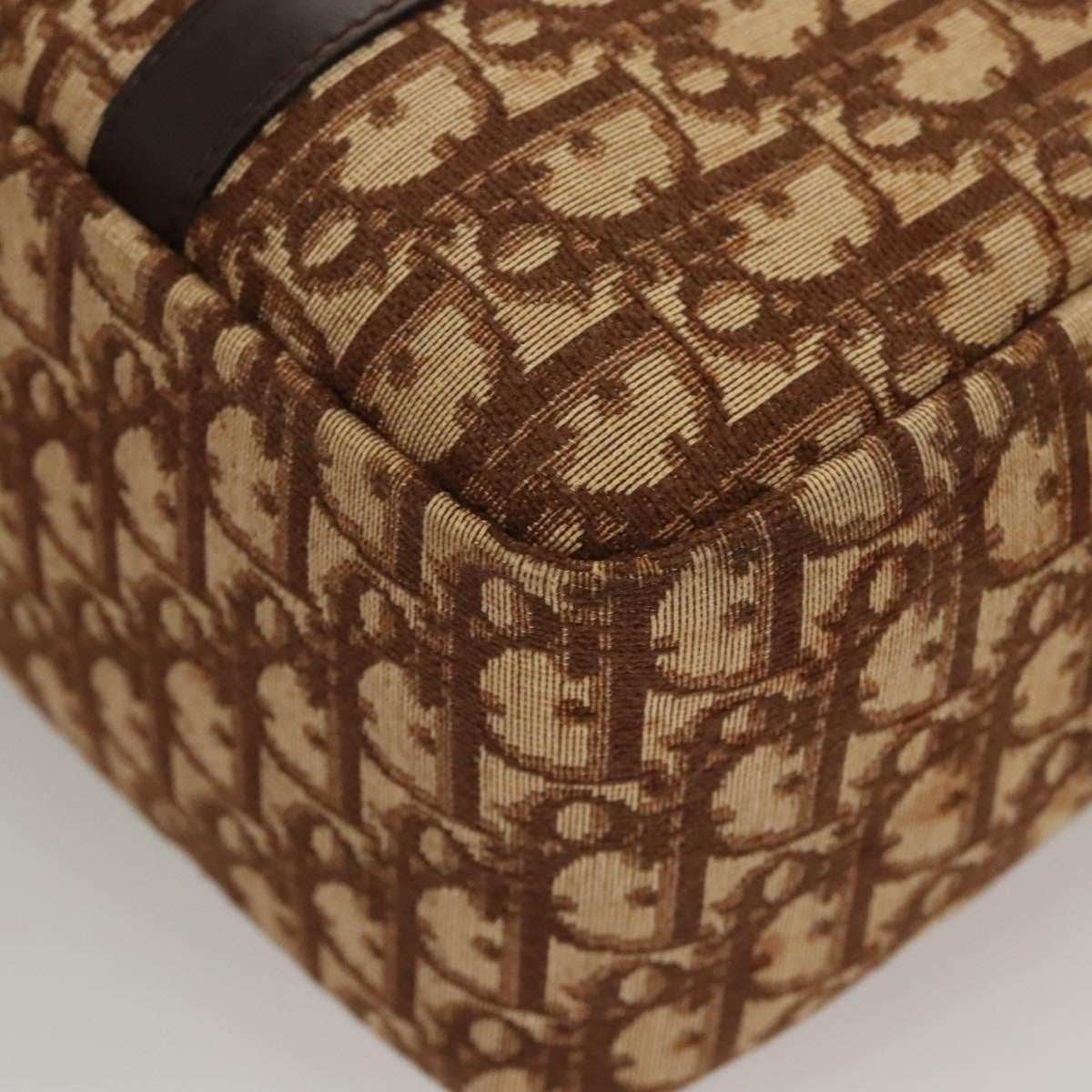 Christian Dior Vintage CD Trotter Handbag Canvas, BROWN, CANVAS, Handbag