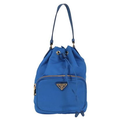 Prada Drawstring Bucket Bag Tessuto, BLUE, NYLON, Handbag