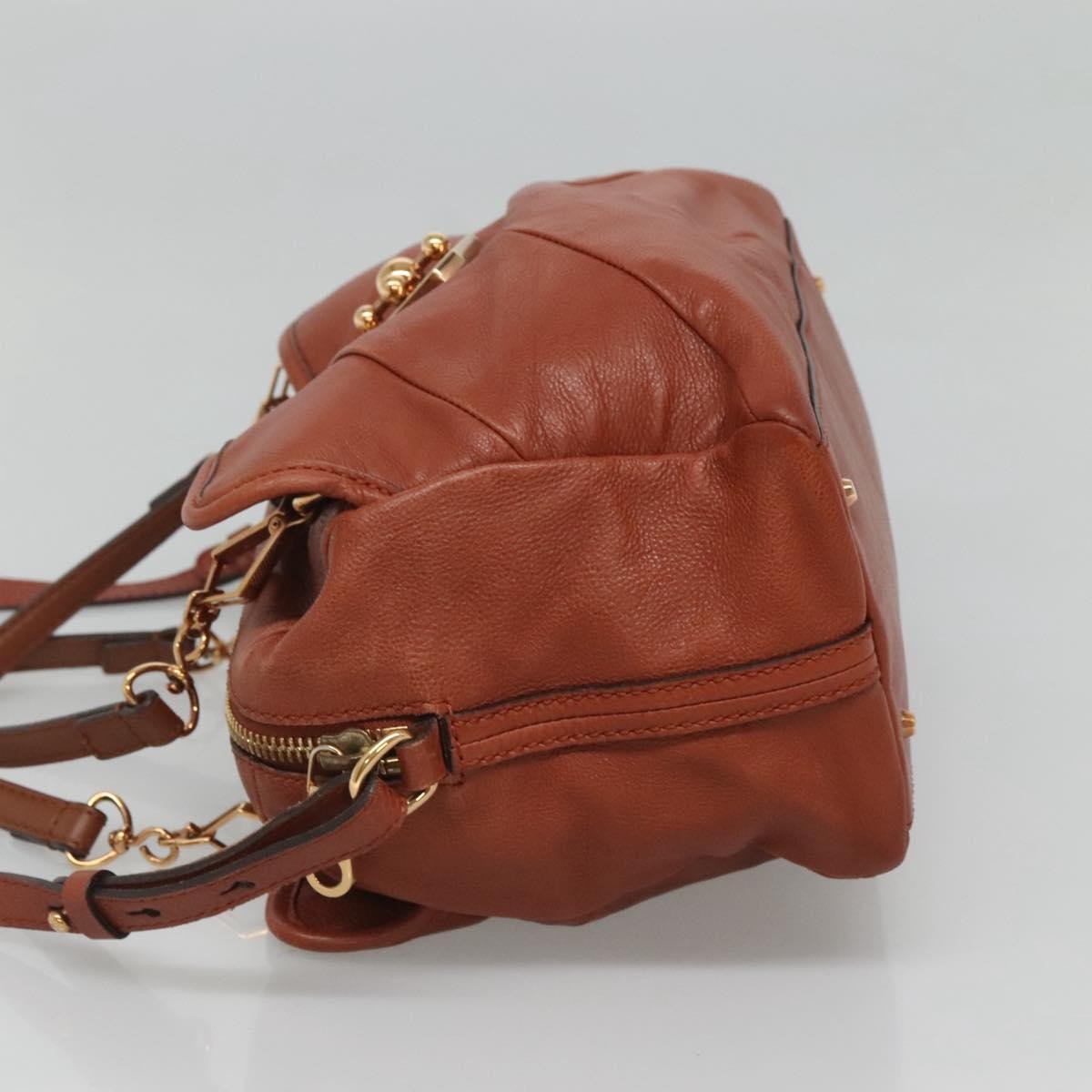 Chloe Elsie Satchel Leather, BROWN, LEATHER, Handbag