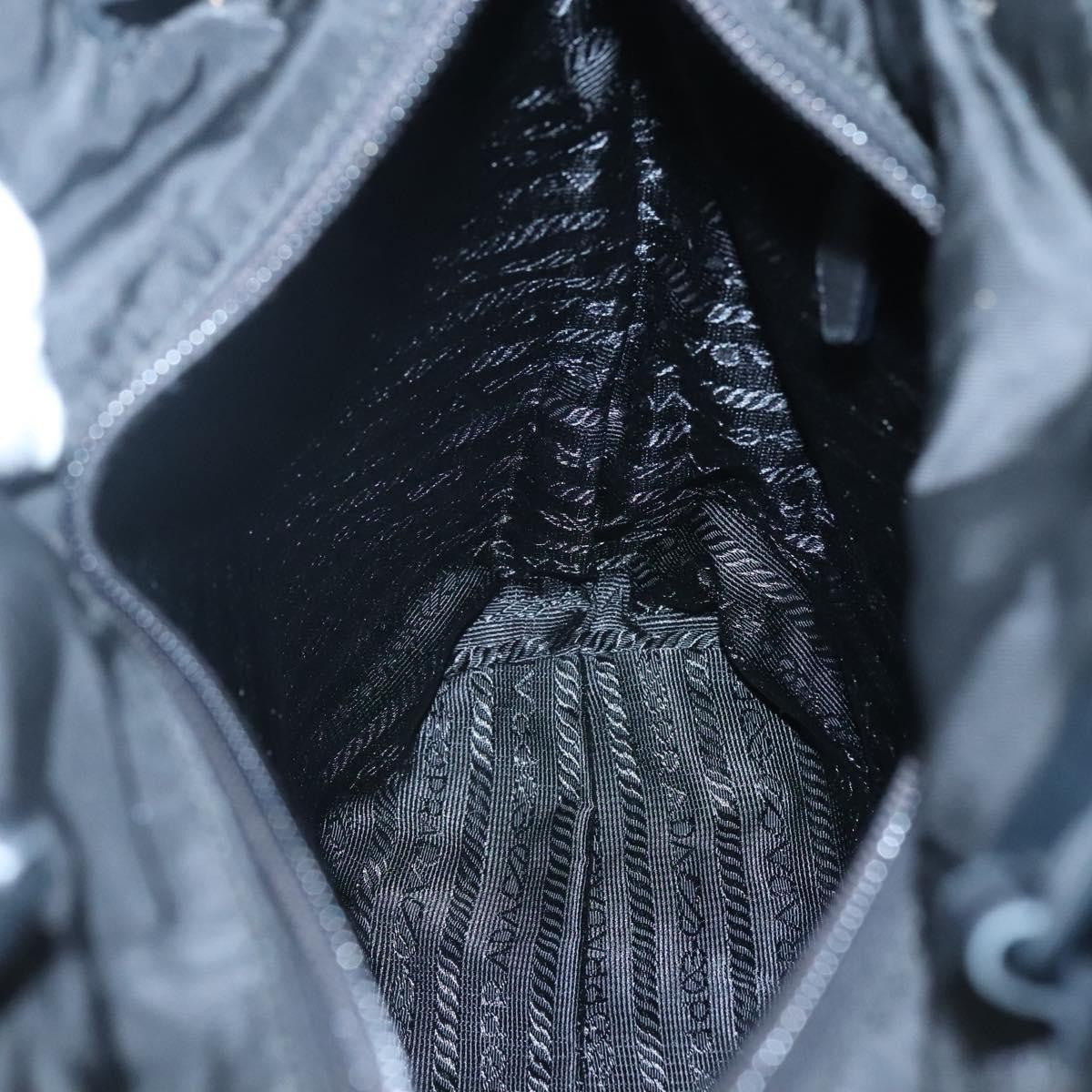 Prada Chain Shoulder Bag Tessuto, BLACK, NYLON, Shoulder bag