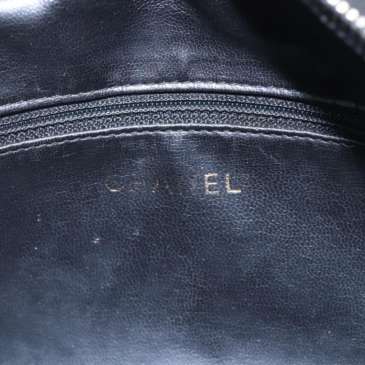 Chanel Vintage Toiletry Pouch Leather, Black, Patent Leather, Clutch