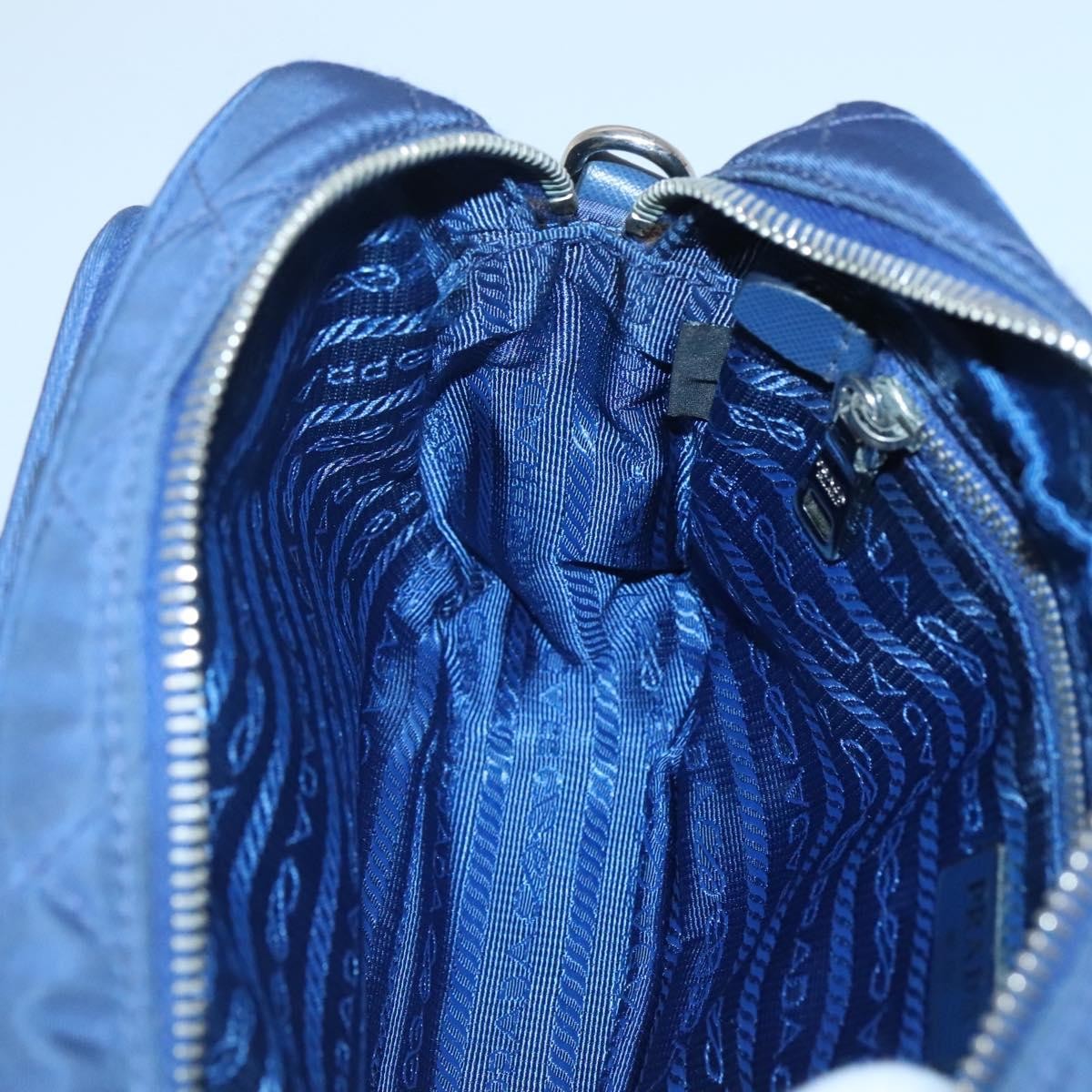 Prada Front Pocket Camera Bag Quilted Tessuto, BLUE, NYLON, Shoulder bag