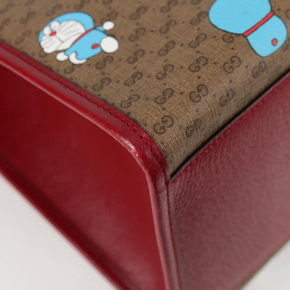 Gucci Doraemon Tote Printed Mini GG Coated Canvas, BROWN, CANVAS, Tote bag