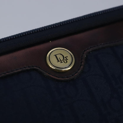 Christian Dior Vintage Trotter Pouch Canvas, NAVY, CANVAS, Clutche & pouche