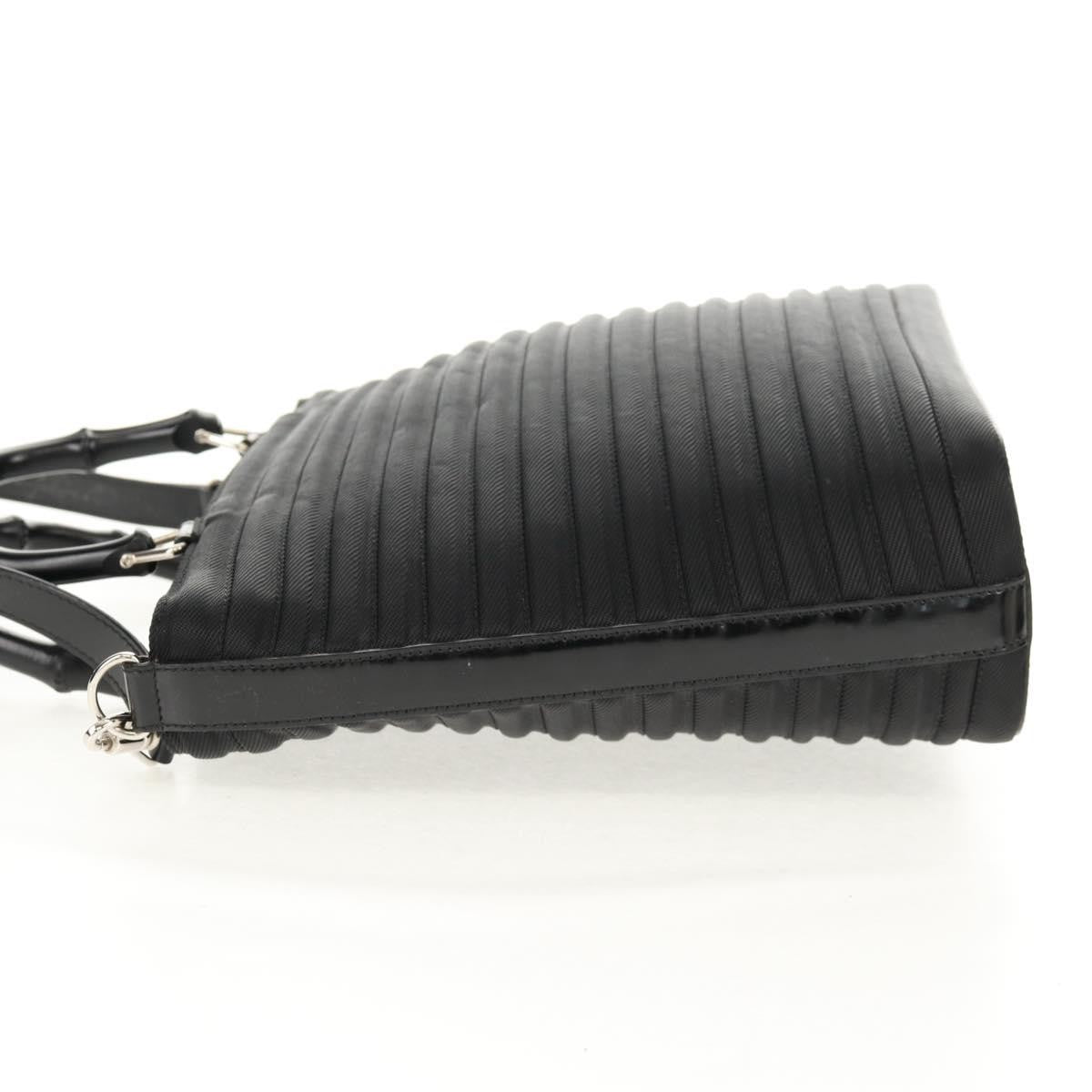 Gucci Vintage Bamboo Handle Bag Nylon, BLACK, NYLON, Handbag