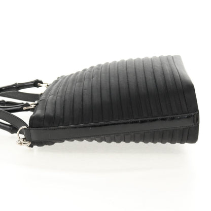 Gucci Vintage Bamboo Handle Bag Nylon, BLACK, NYLON, Handbag