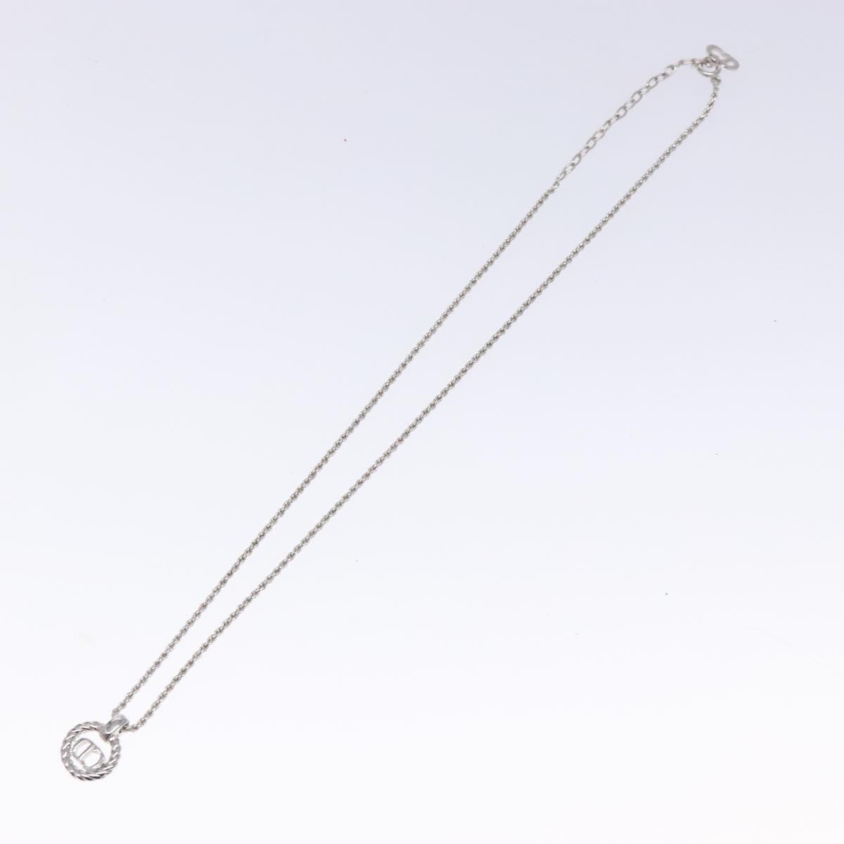 Christian Dior CD Round Pendant Necklace Metal, SILVER, METAL, Necklace