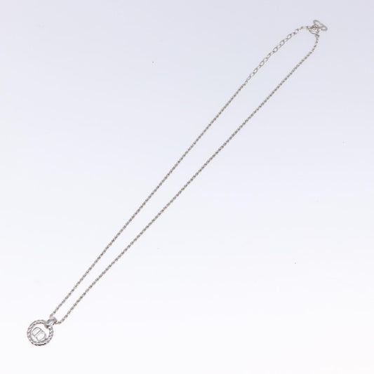 Christian Dior CD Round Pendant Necklace Metal, SILVER, METAL, Necklace