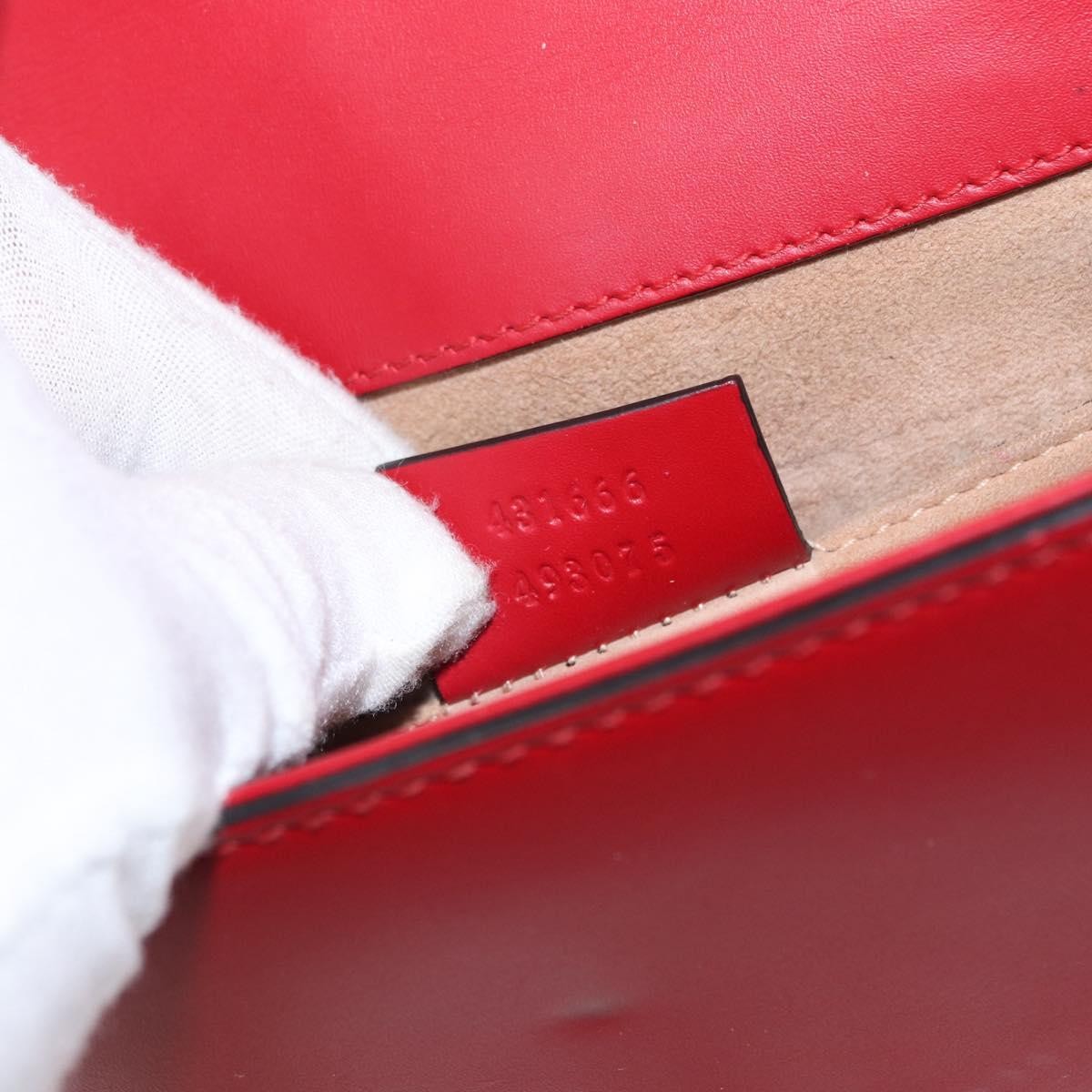 Gucci Sylvie Chain Shoulder Bag Leather, RED, LEATHER, Shoulder bag