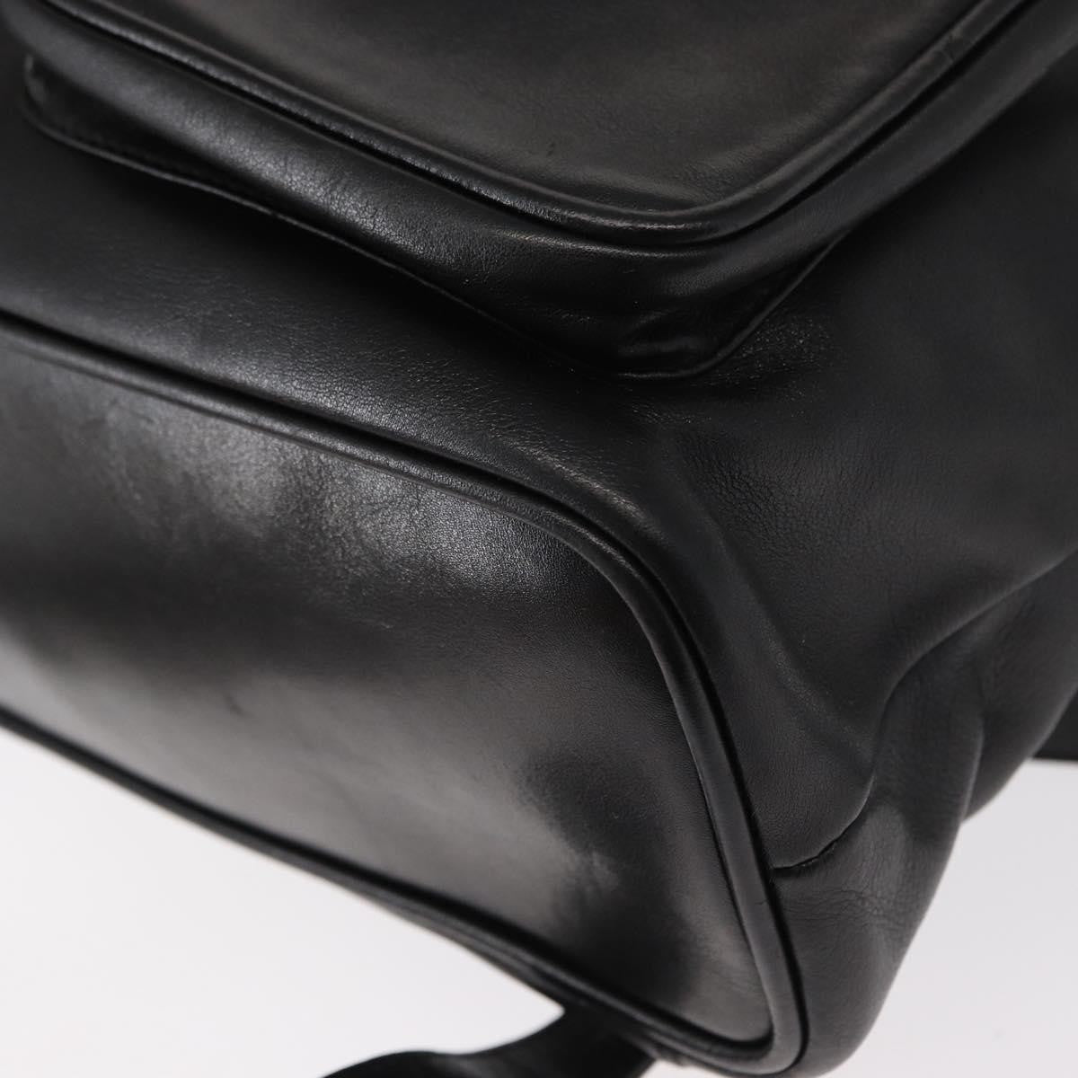 Gucci Vintage Bamboo Backpack Leather, BLACK, LEATHER, Backpack