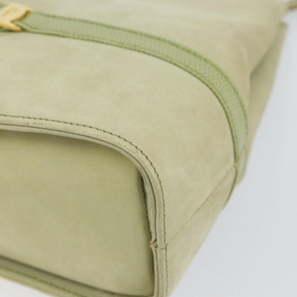 Salvatore Ferragamo Vala Shoulder Bag Suede, GREEN, SUEDE, Shoulder bag