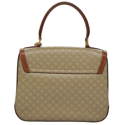 Celine Vintage Convertible Top Handle Bag Macadam Coated Canvas, BEIGE, CANVAS, Handbag