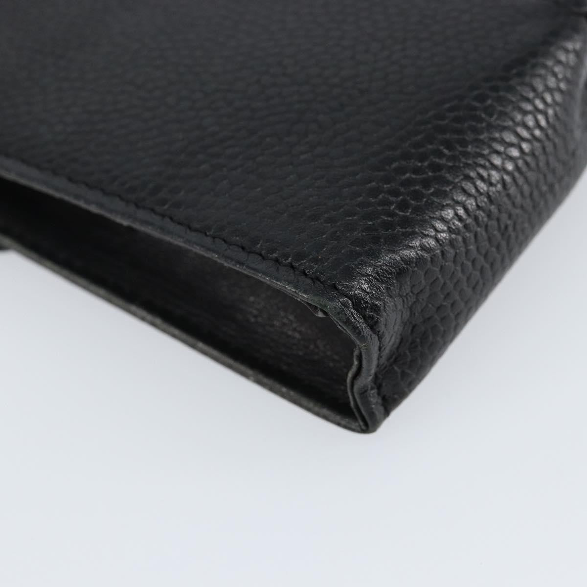 Chanel Vintage CC Phone Holder Crossbody Bag Caviar, BLACK, LEATHER, Clutche & pouche