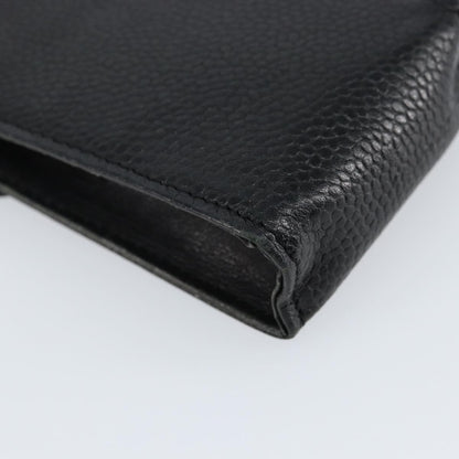 Chanel Vintage CC Phone Holder Crossbody Bag Caviar, BLACK, LEATHER, Clutche & pouche